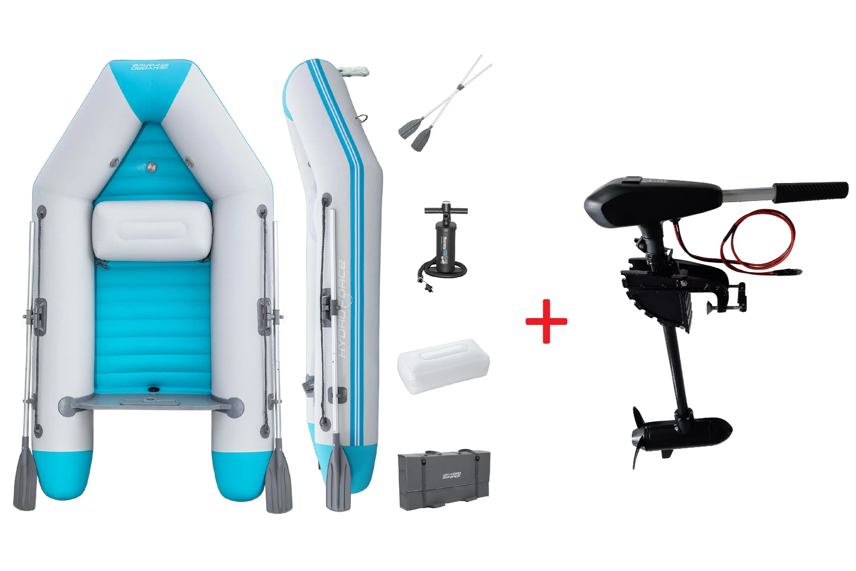 Akční set - nafukovací raft BESTWAY Hydro-Force Elite s motorem MASTER 80 LBs - 850 W