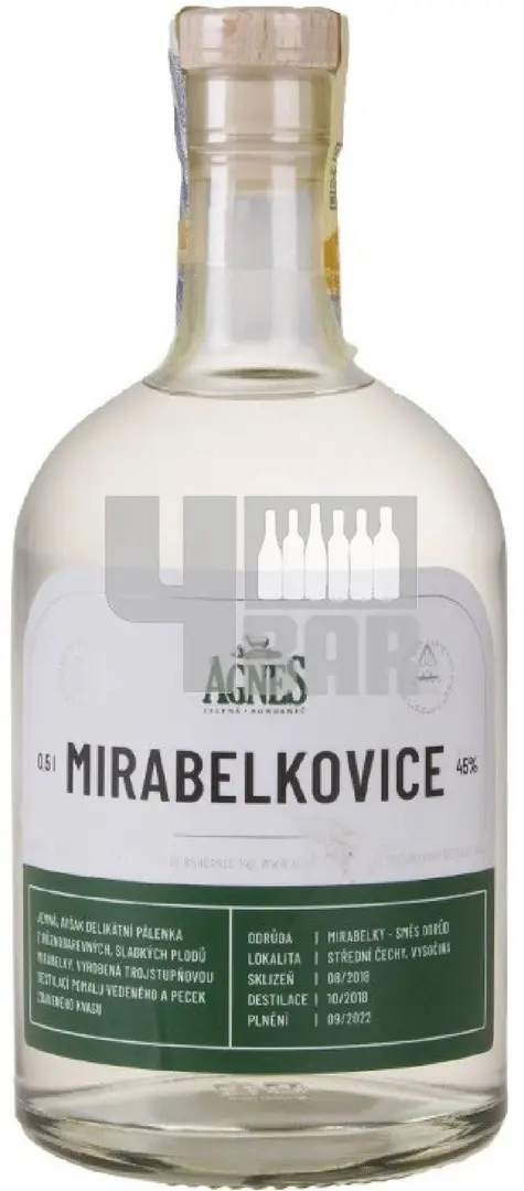 Agnes Mirabelkovice Nancyjsk pravá špendlíkovice 45% kosher 0,5 l (holá láhev)