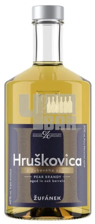 Žufánek Hruškovica z dubového sudu 40% 0,5l