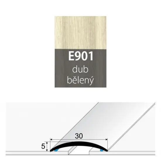 Přechodová lišta 30 mm oblá samolepící E901 dub bělený