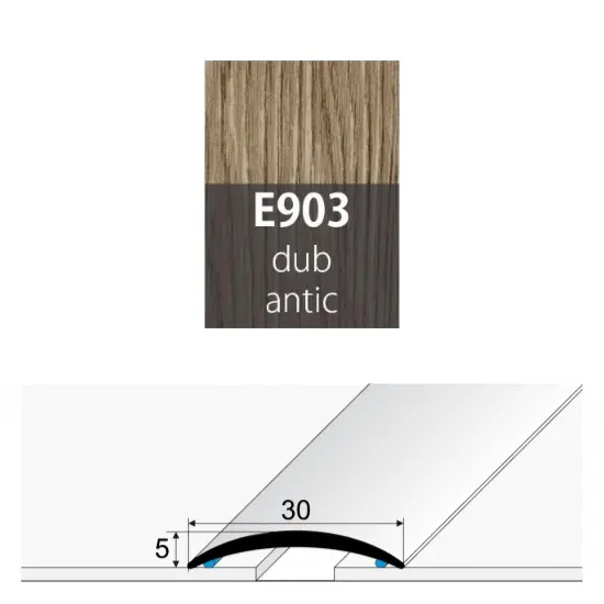 Přechodová lišta 30 mm oblá samolepící E903 dub antic