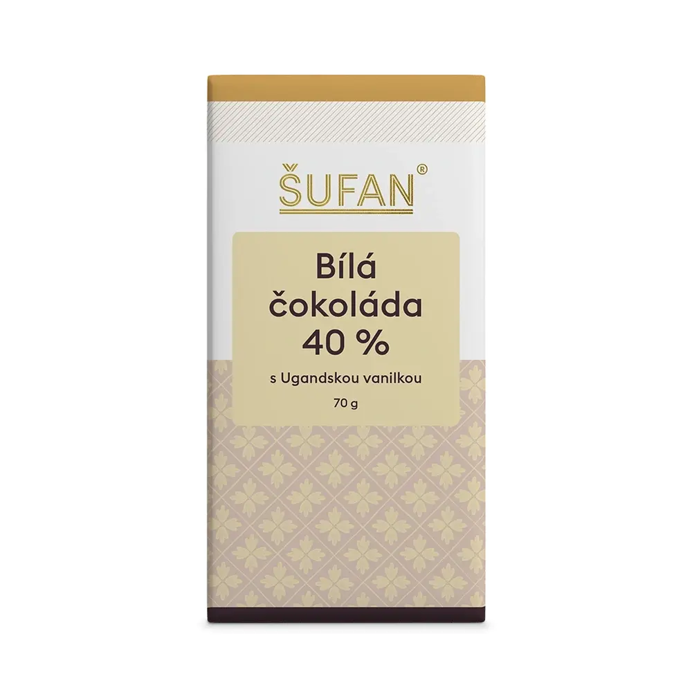 Šufan Bílá čokoláda 40% s Ugandskou vanilkou  70 g