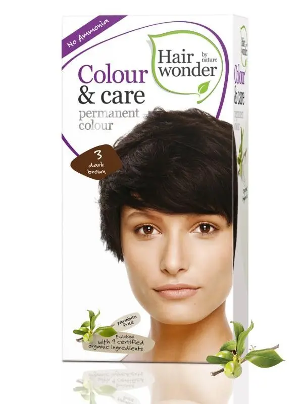 Hairwonder Barva TMAVÁ HNĚDÁ 3 přírodní dlouhotrvající BIO
