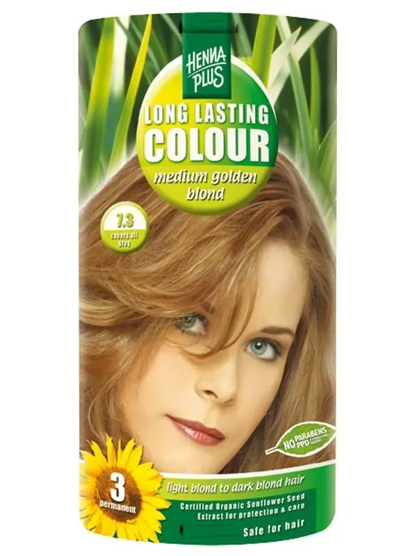 HennaPlus Dlouhotrvající barva Sytě zlatá blond 7.3 100 ml