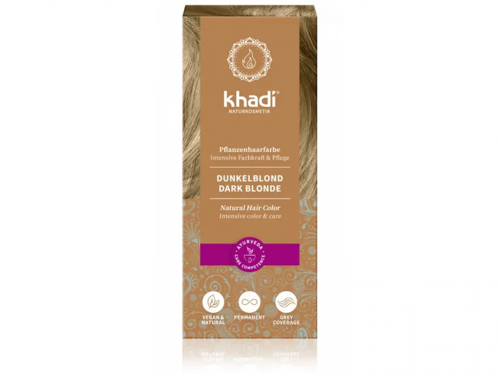 Khadi Rostlinná barva na vlasy Tmavá blond 100g