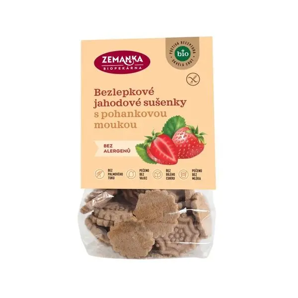 Zemanka Sušenky pohankovo-jahodové bezlepkové BIO 100 g