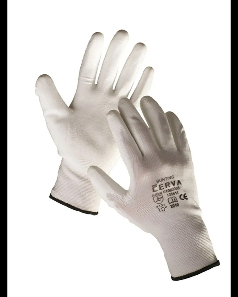 Rukavice pracovní povrstvené BUNTING WHITE, 6-11