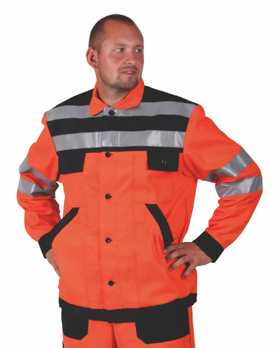 Blůza pán. prac. pas, reflex pr., 0873, zpevněné lokty, BA 245, VS182, oranžová/černá