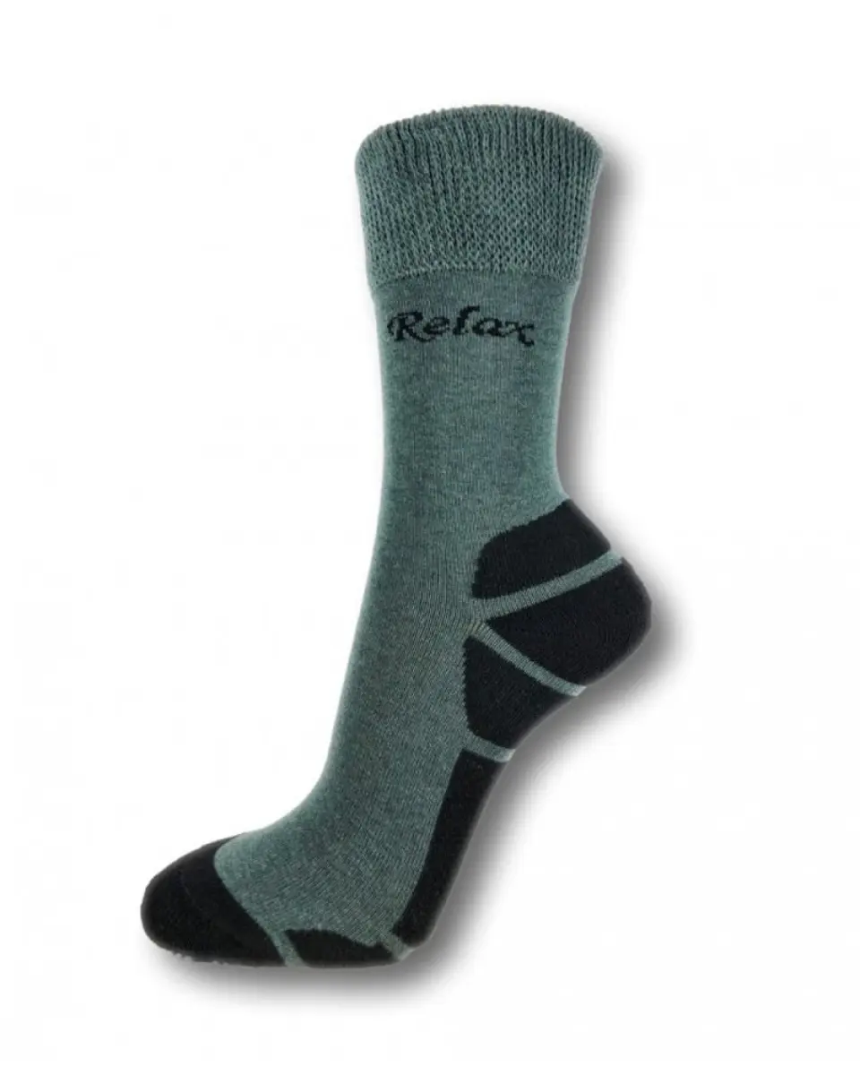 Ponožky RELAX, celoroční, bavlněné, khaki-černé