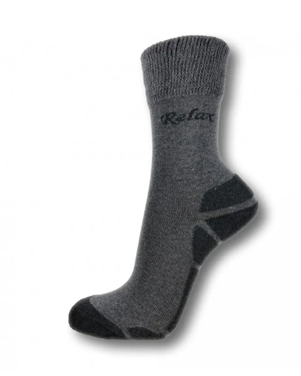 Ponožky RELAX, celoroční, bavlněné, šedé