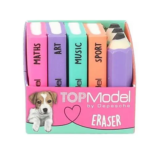 Gumovací pryž Top Model 7 ks, ve tvaru knížek a tužek