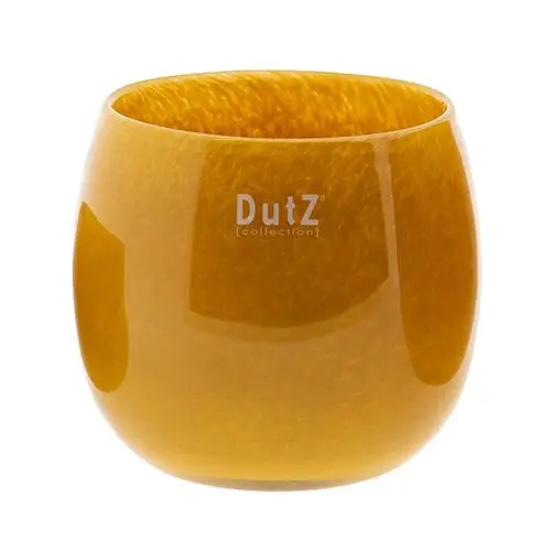 Skleněný květináč DutZ Pot, výška 7 cm, průměr 10 cm, barva zlatý topaz