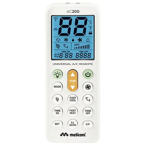 Dálkové ovládání pro klimatizaci, Meliconi AC200 Plus 802102