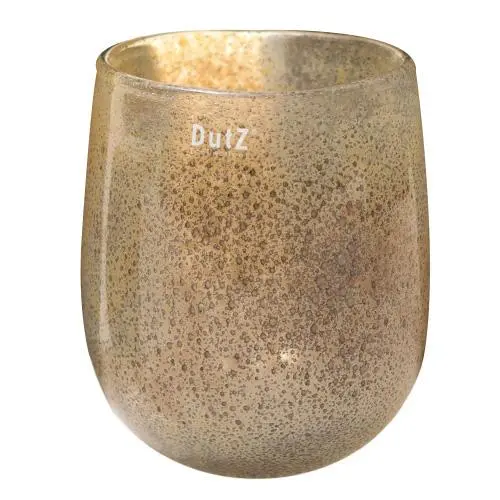 Skleněná váza DutZ Barrel, výška 18 cm, průměr 14 cm, barva stříbřitě hnědá
