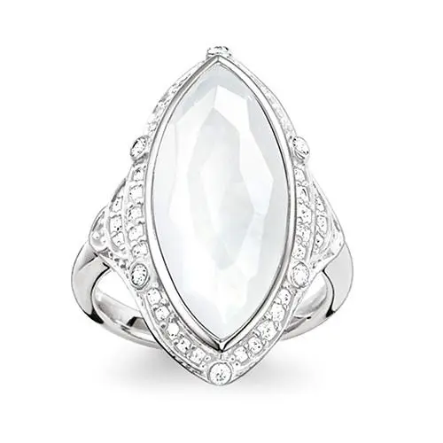 Thomas Sabo Prsten Bílý lotos TR2041 690 14 Sterling Silver 925 Sterling silver