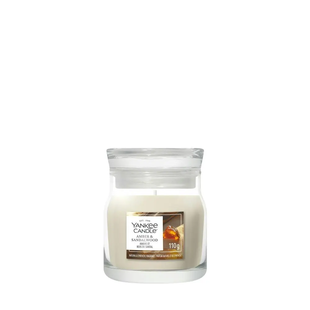 Yankee Candle Aromatická svíčka Signature sklo malé Amber & Sandalwood 110 g