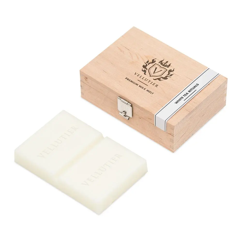 Vellutier Vosk Vonný v dřevěné krabičce White Tea Rituals 50 g