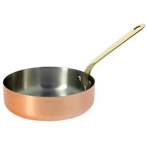 Hrnec de Buyer, 6448.24 INOCUIVRE, měděný, poklice, masivní mosazná rukojeť, průměr 24 cm, objem 3 L, výška 6,5 cm
