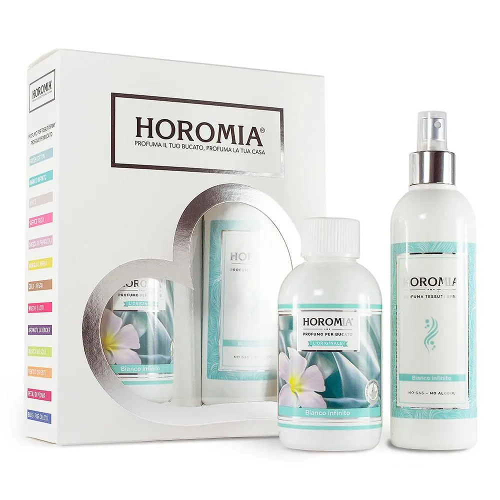 Horomia Kazeta Horotwins Bianco Infinito parfém na prádlo 250 ml + parfémový sprej na textil 250 ml