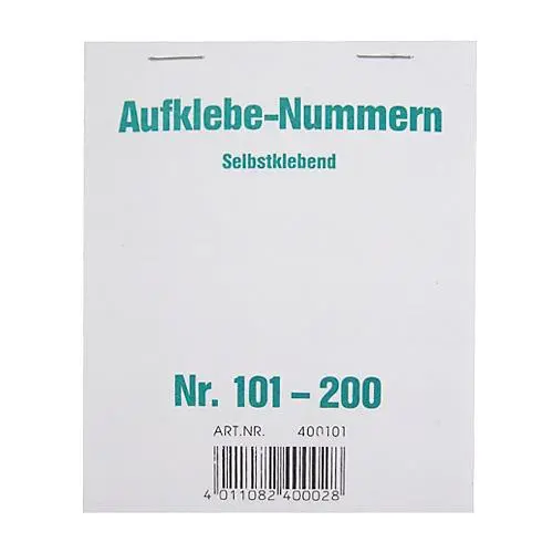Wolf & Appenzeller 101-200 Samolepící čísla