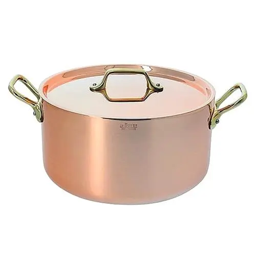 De Buyer Měděný hrnec s bronzovými uchy 24 cm Inocuivre