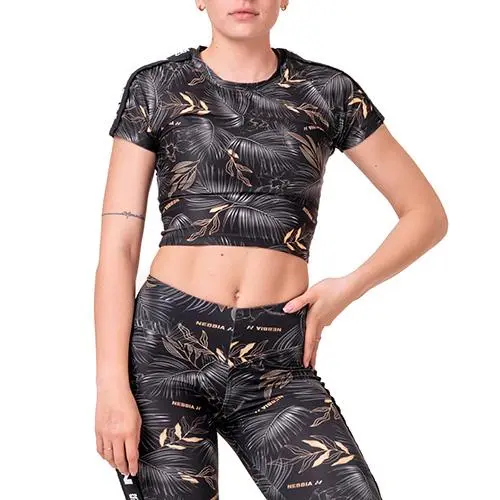 Nebbia Crop top active 568 volcanic black