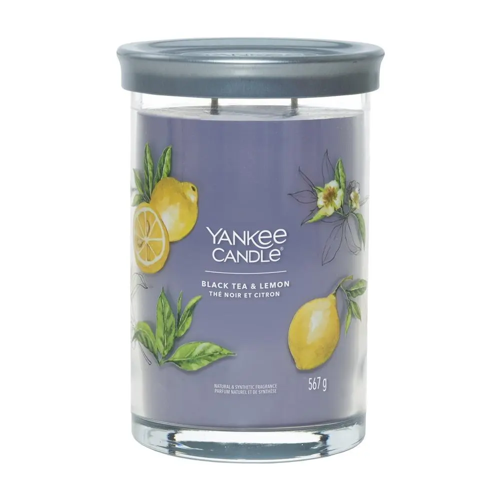 YANKEE CANDLE Black Tea & Lemon svíčka 567g / 2 knoty (Signature tumbler velký )
