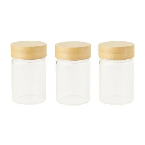 Pebbly PKV-030 Set 3 ks skleněných kulatých dóz