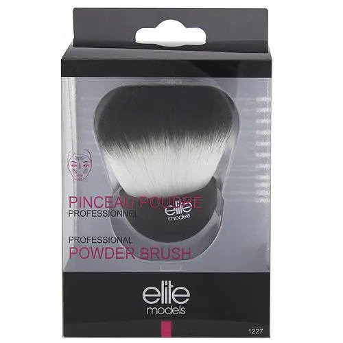 Elite Models štětec na pudr bílá rukojeť / černé štětiny 7 cm