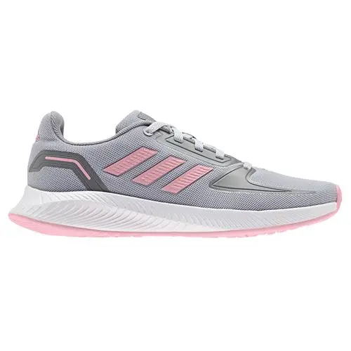 Dětská běžecká obuv Adidas Runfalcon 2.0 K - Dívčí boty na běhání Runfalcon 2.0 K od značky Adidas, šedé provedení s růžovými detaily.