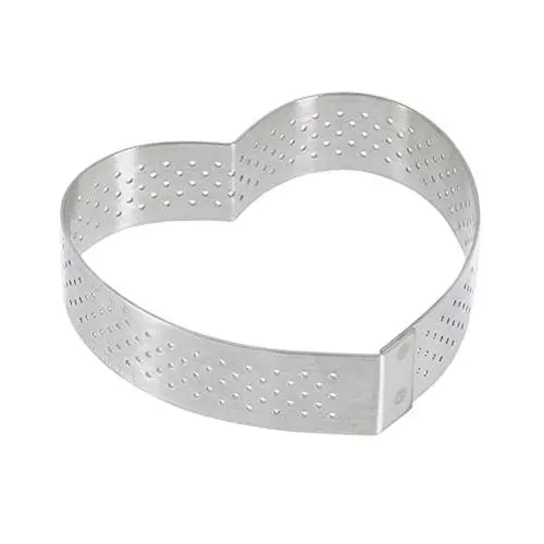 de Buyer Dortový rám 3099.50 perforovaný rám tvar srdce průměr 8 cm výška 2 cm nerez