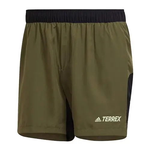 Pánské běžecké šortky Adidas Trail Shorts - Pánské sportovní kraťasy Trail Shorts s praktickou kapsou na zip od značky Adidas, khaki provedení.