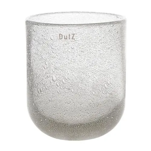 Skleněná váza DutZ Vase Flower, výška 14 cm, průměr 12 cm, barva čiré bubliny