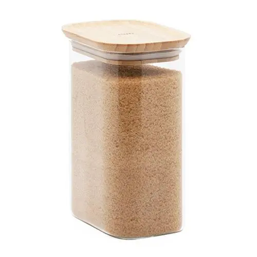 Pebbly Dóza na potraviny PKV-068 sklo bambus 1,2 l