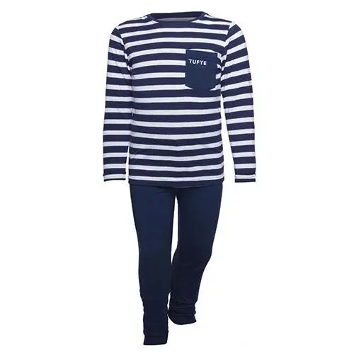 Tufte Bamboo Rayon Maritime Blue Stripes námořnická modrá.