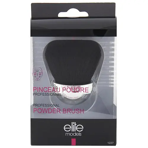 Elite Models štětec na pudr bílá rukojeť / černé štětiny 7 cm
