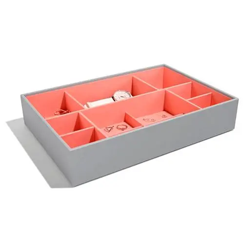 Stackers Patro šperkovnice šedá korálově Jewellery Box Layers Supersize červená