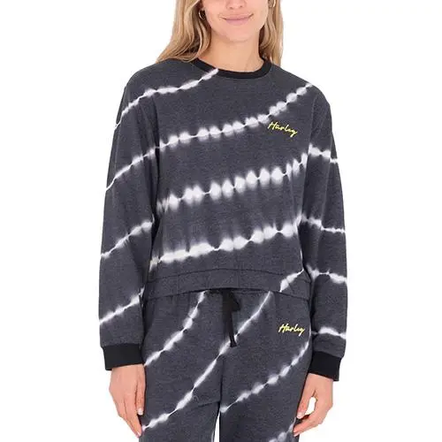 Hurley Tie Dye Cropped Crew Batikovaná