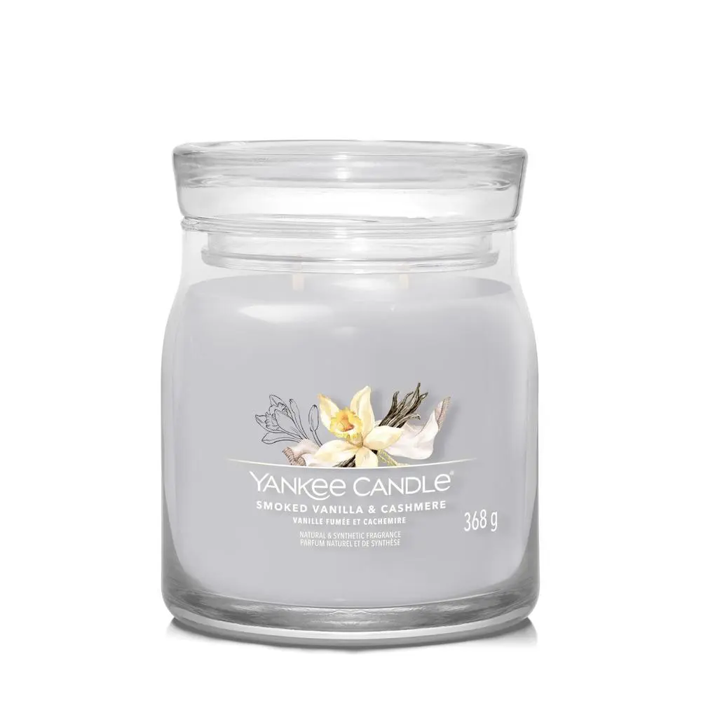 YANKEE CANDLE SMOKED VANILLA & CASHMERE SIGNATURE STŘEDNÍ