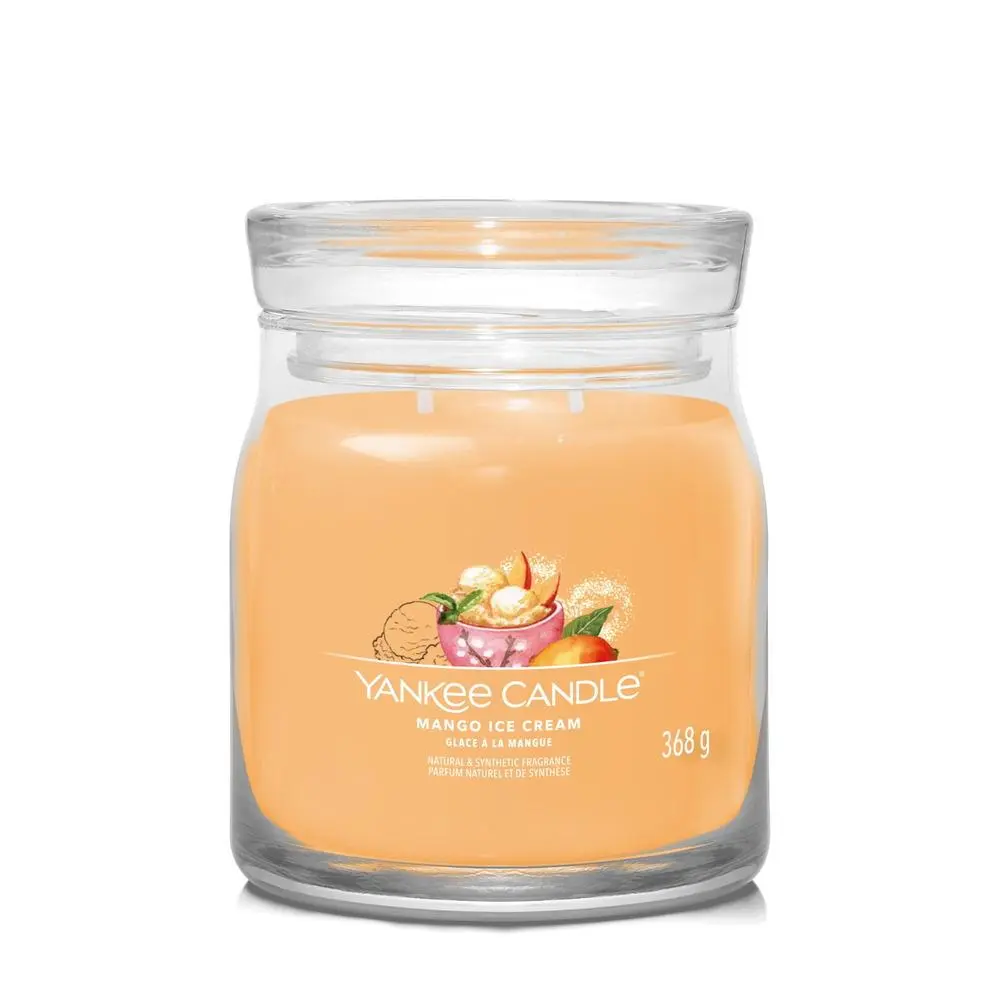 YANKEE CANDLE Mango Ice Cream svíčka 368g / 2 knoty (Signature střední)
