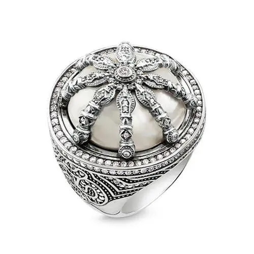 Thomas Sabo Prsten Perleťové kolo TR2025 642 14 52 Sterling silver blac