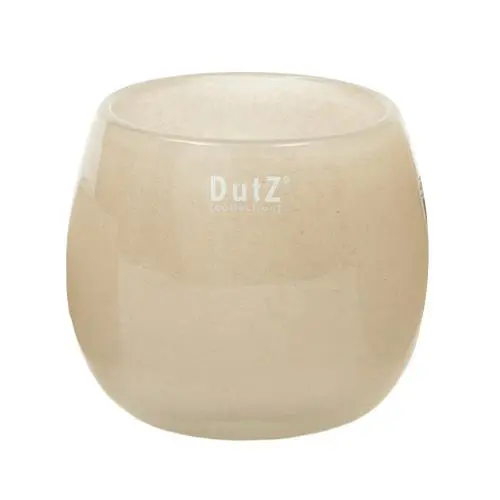 Skleněný květináč DutZ Pot, výška 7 cm, průměr 10 cm, barva béžová
