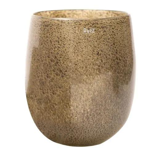 Skleněná váza DutZ Barrel, výška 32 cm, průměr 27 cm, barva stříbřitě hnědá