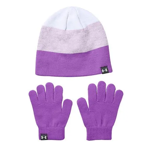 Under Armour Girls beanie Glove čepice a rukavice Combo Ppl Fialová
