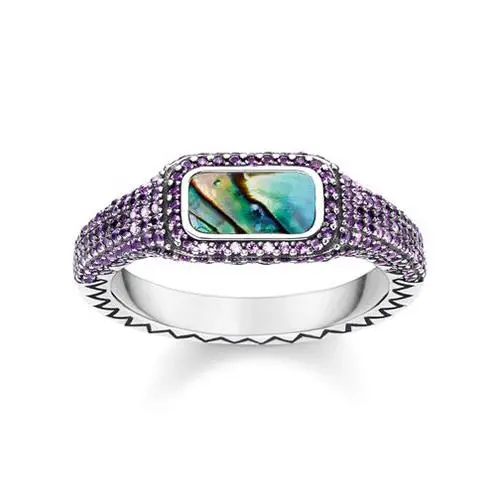 Thomas Sabo Prsten Barvitý fialový TR2233 991 7 54 Sterling silver black
