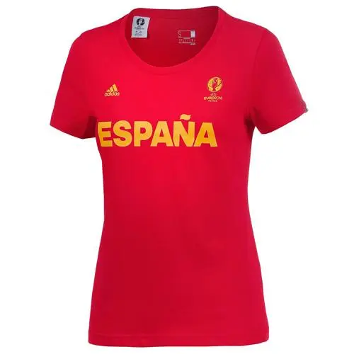 Dámské tričko Adidas Spain Graphic - Dámské volnočasové triko Spain Graphic s krátkým rukávem pro fanynky španělského týmu od značky Adidas, červené provedení. - 855879
