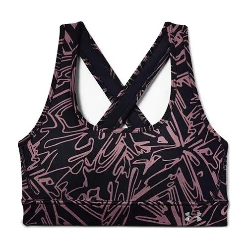 Under Armour Mid Crossback Printed Armour Mid Crossback Printed od značky černé provedení s fialovými vzory.