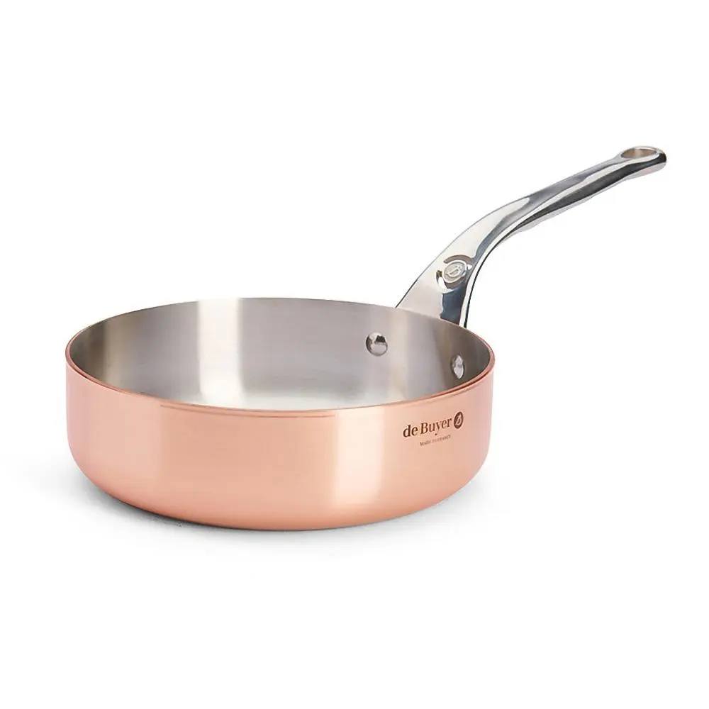 de Buyer Pánev na soté INOCUIVRE 20 cm s nerezovou rukojetí měď