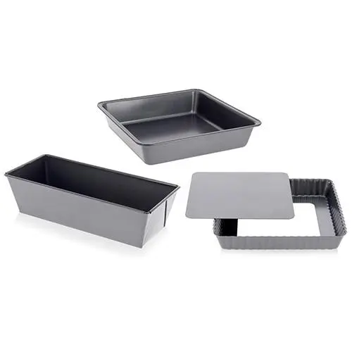 de Buyer Sada 4713.03 box HOMEBAKING: hranaté formy 1x skládaná čtvercová 1x čtvercová a 1x obdélníková forma