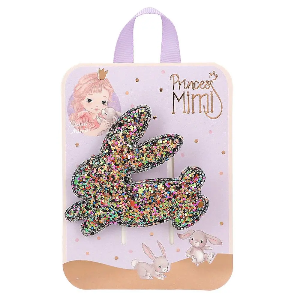 Sponka do vlasů Princess Mimi – třpytivý duhový králíček